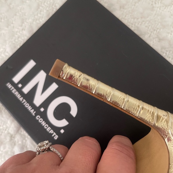 I.N.C. Gold Slide Sandals - Picture 6 of 8